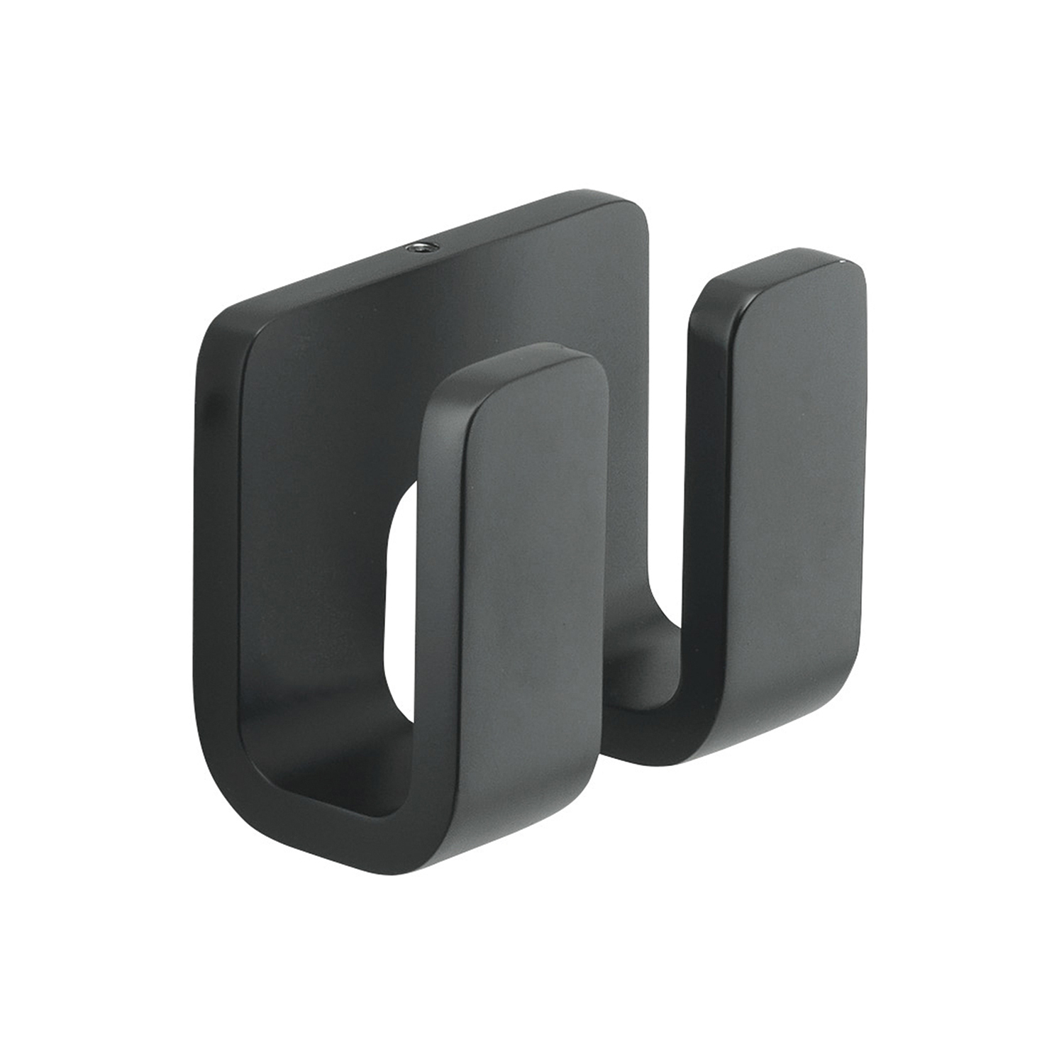 Appendiabiti doppio in Ottone, Acciaio Inox e Cromall Outline di Gedy - Nero Matt