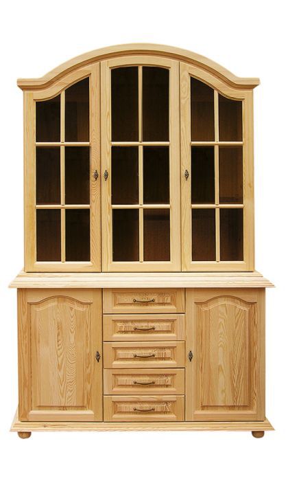 Vetrinetta "Pipilo" 03, pino massiccio, naturale - 224 x 135 x 54 cm