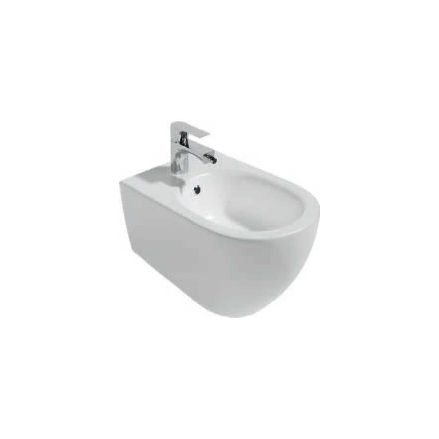 Bidet sospeso Rimless BathCore serie Infinity 53x36,5xH40 cm color Bianco Lucido