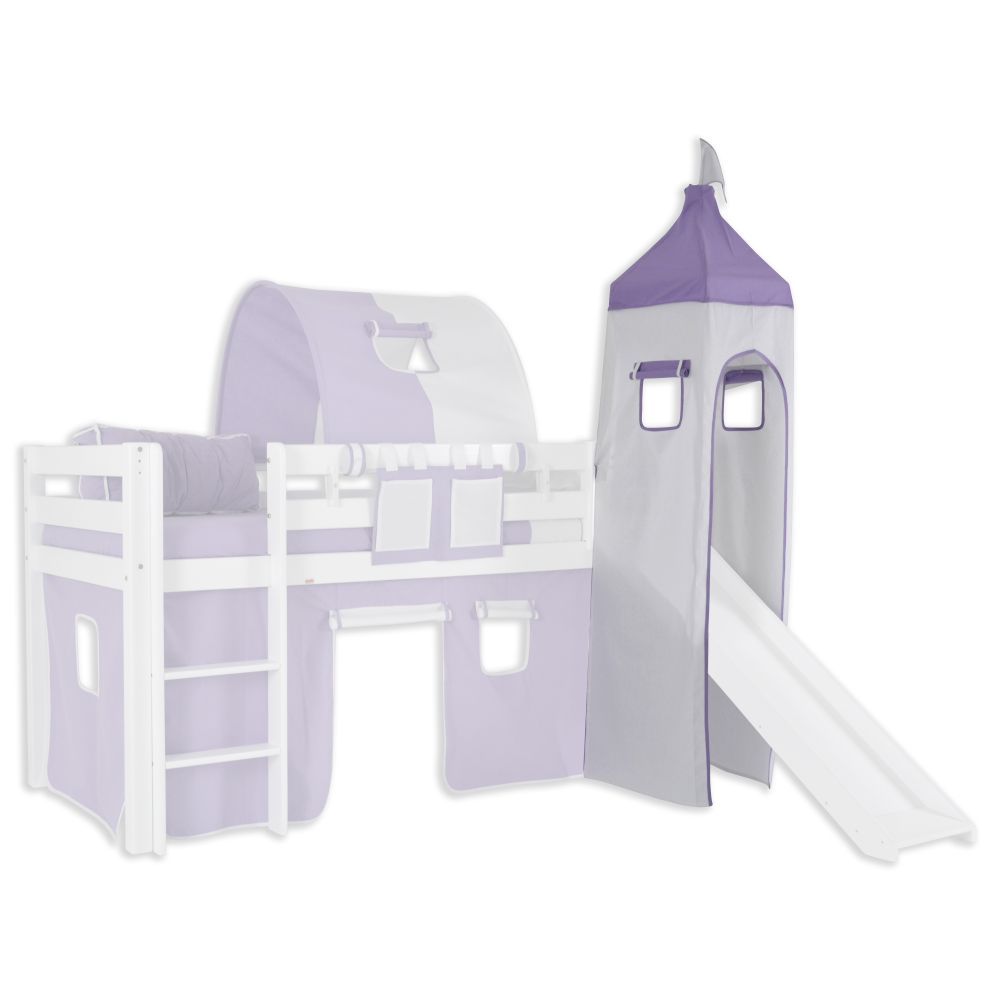 Torre in tessuto per letto - viola/bianco