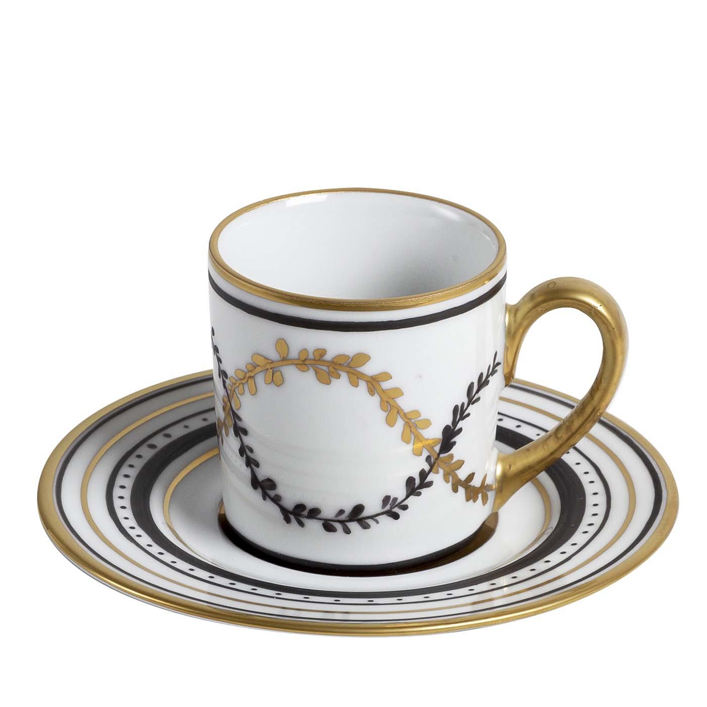 Set di 4 tazze e piattini da caffè Magna Grecia