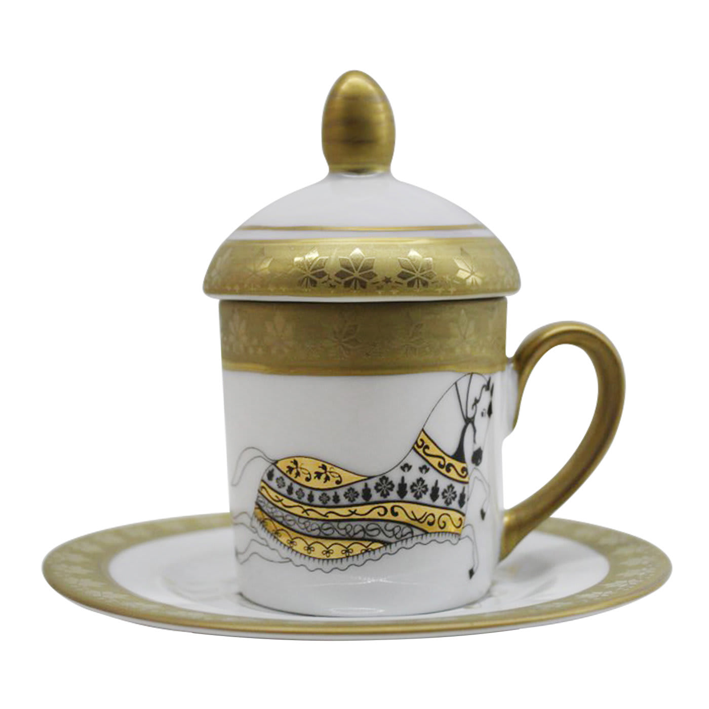 Set di 2 lattiere con coperchio e piattini Dorazio II