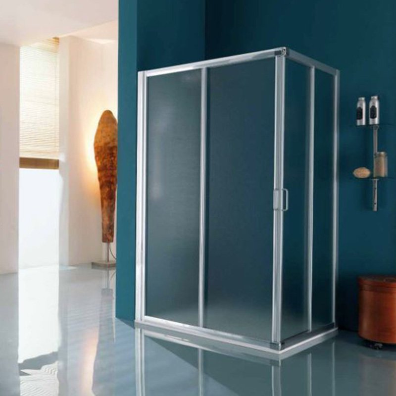 Box Doccia 80x80 cm Doppio scorrevole Vetro Satinato - Samo