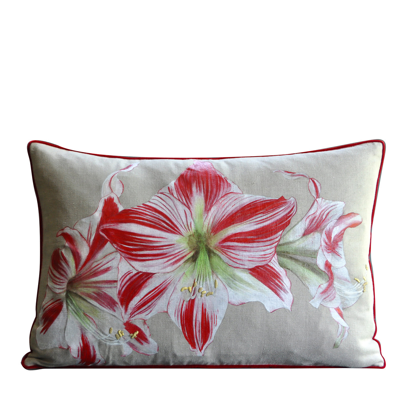Cuscino rettangolare con fiori di Amaryllis