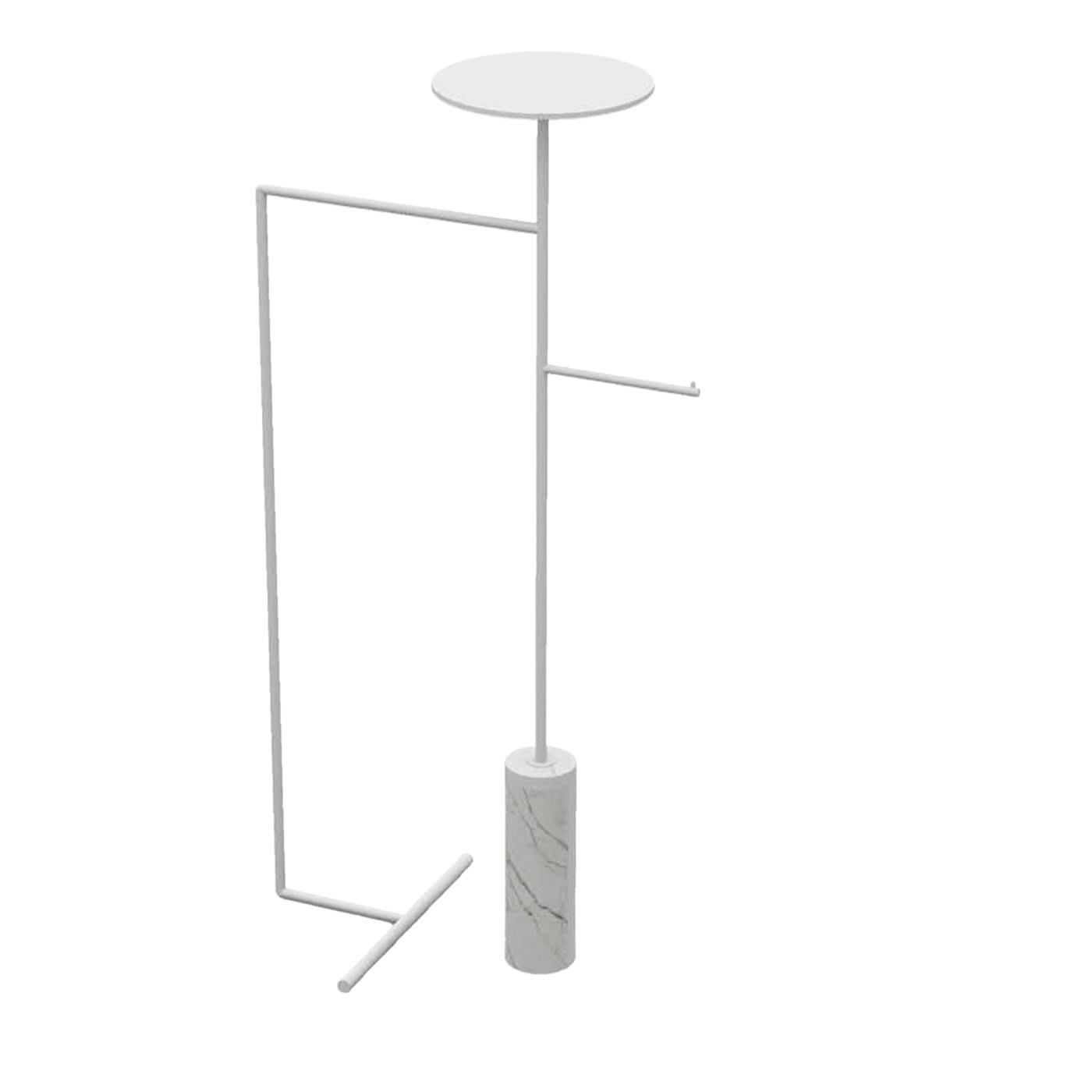 Appendiabiti con supporto Stelo Bianco Carrara e Bianco