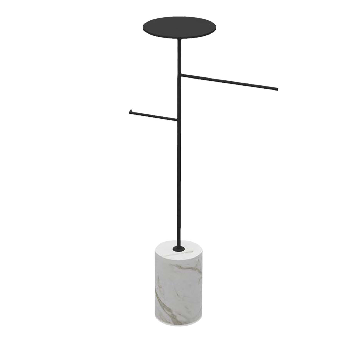 Appendiabiti e portaoggetti Stelo bianco Carrara e nero