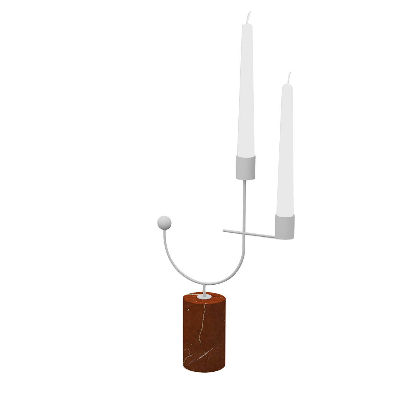 Portacandele Equilibrista rosso alicante e bianco