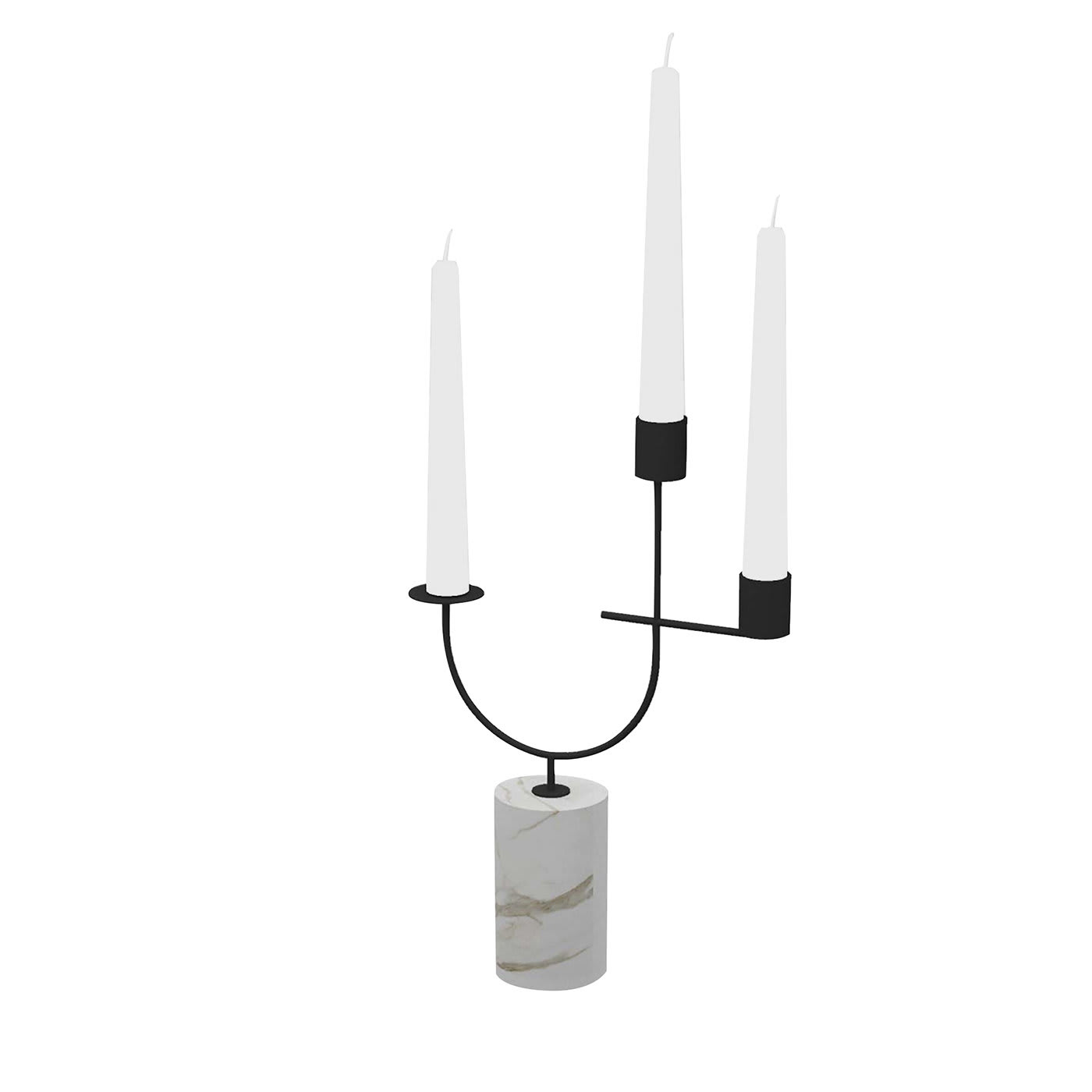 Portacandele Equilibrista Bianco Carrara