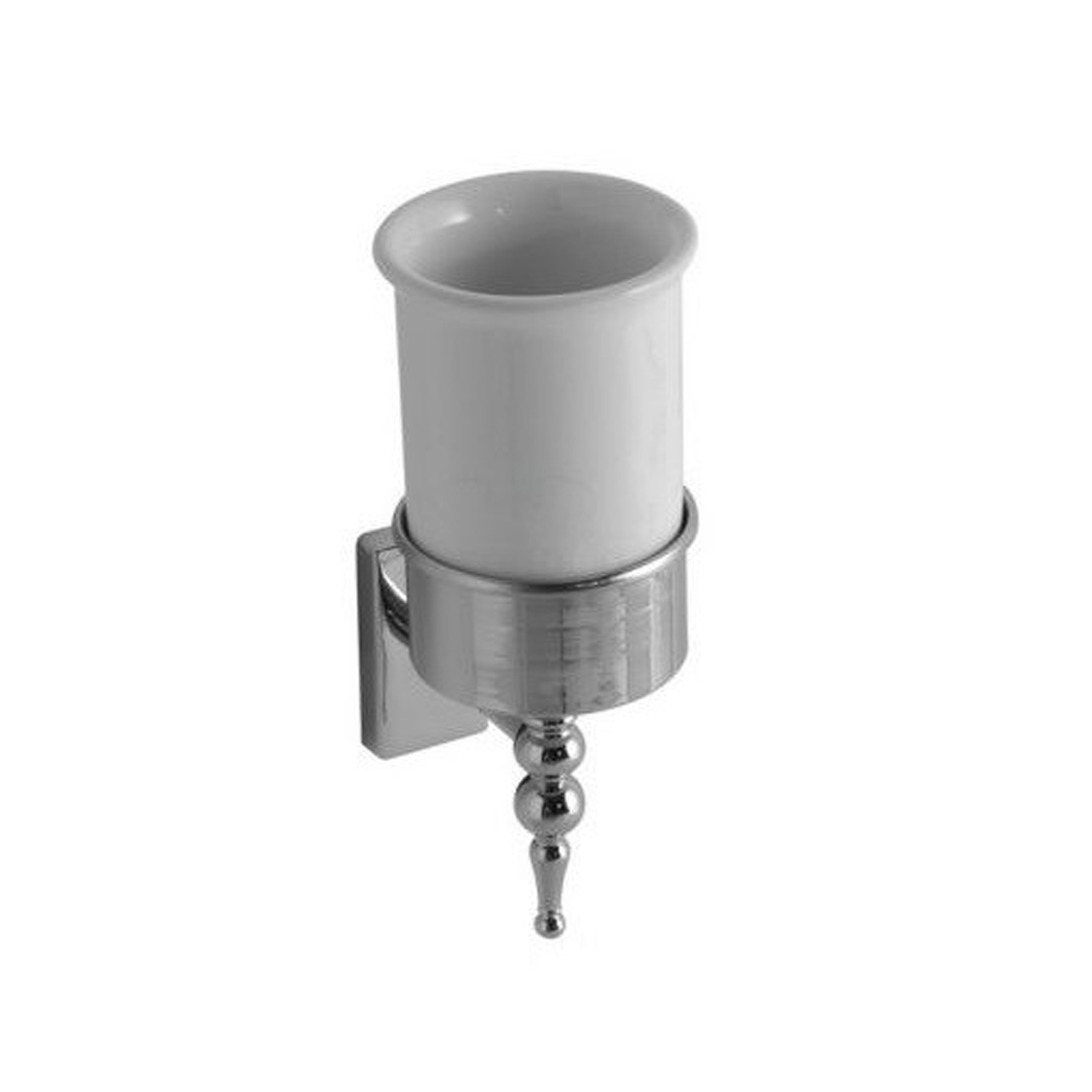 Portaspazzolini con bicchiere e supporto a muro collezione Paestum