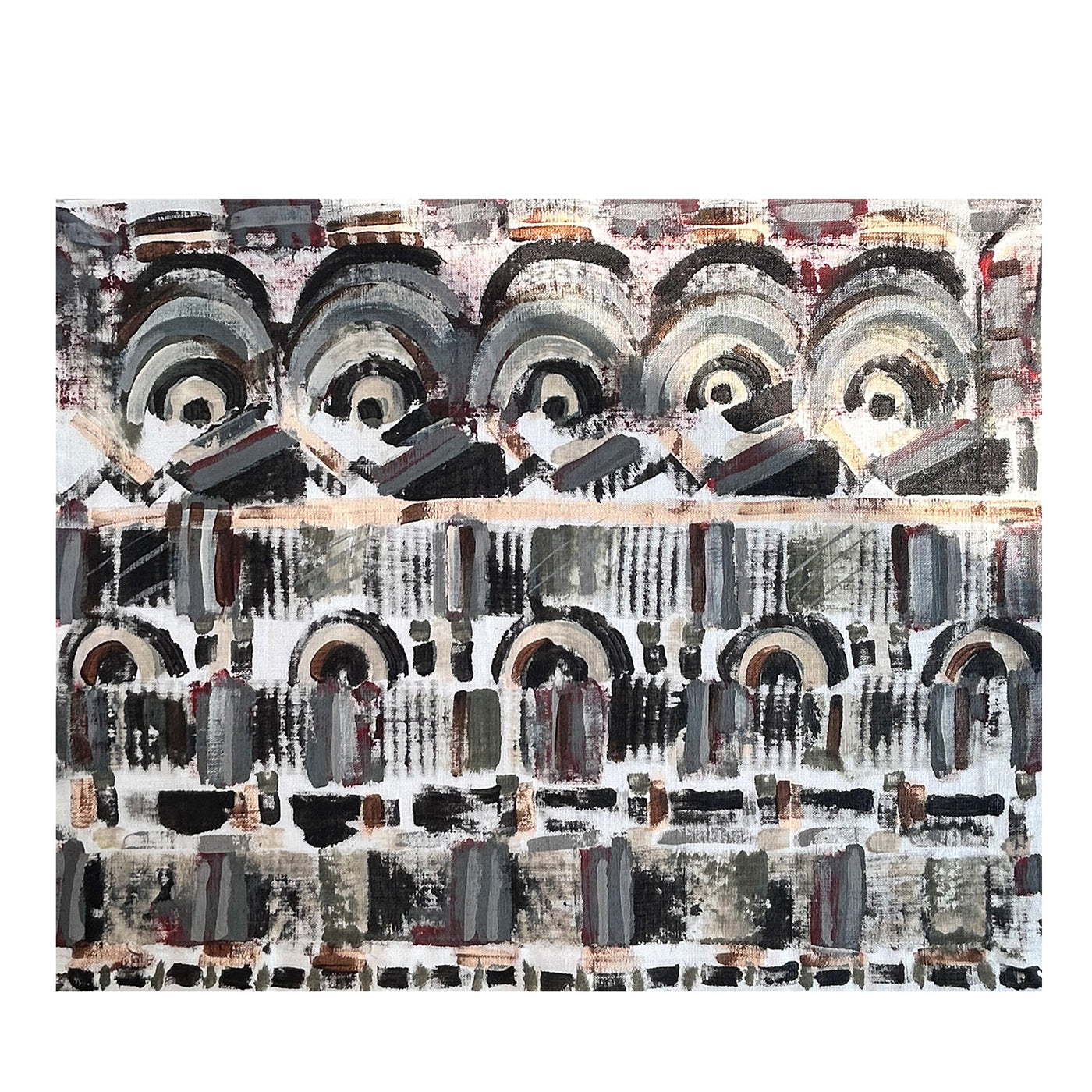 Tovaglietta astratta dipinta a mano Autumn Shades N. 2