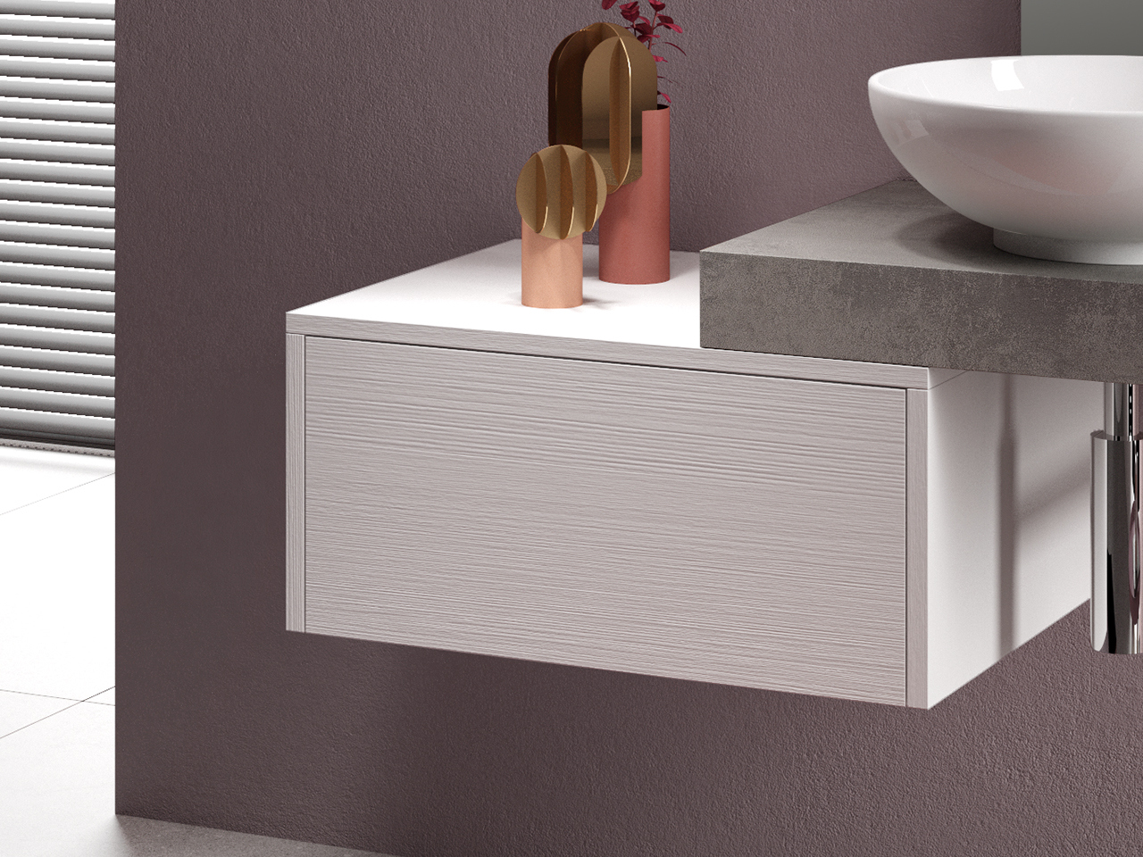 Cassettone Bagno Topsy Top 60Cm Bianco Millerighe-9008993