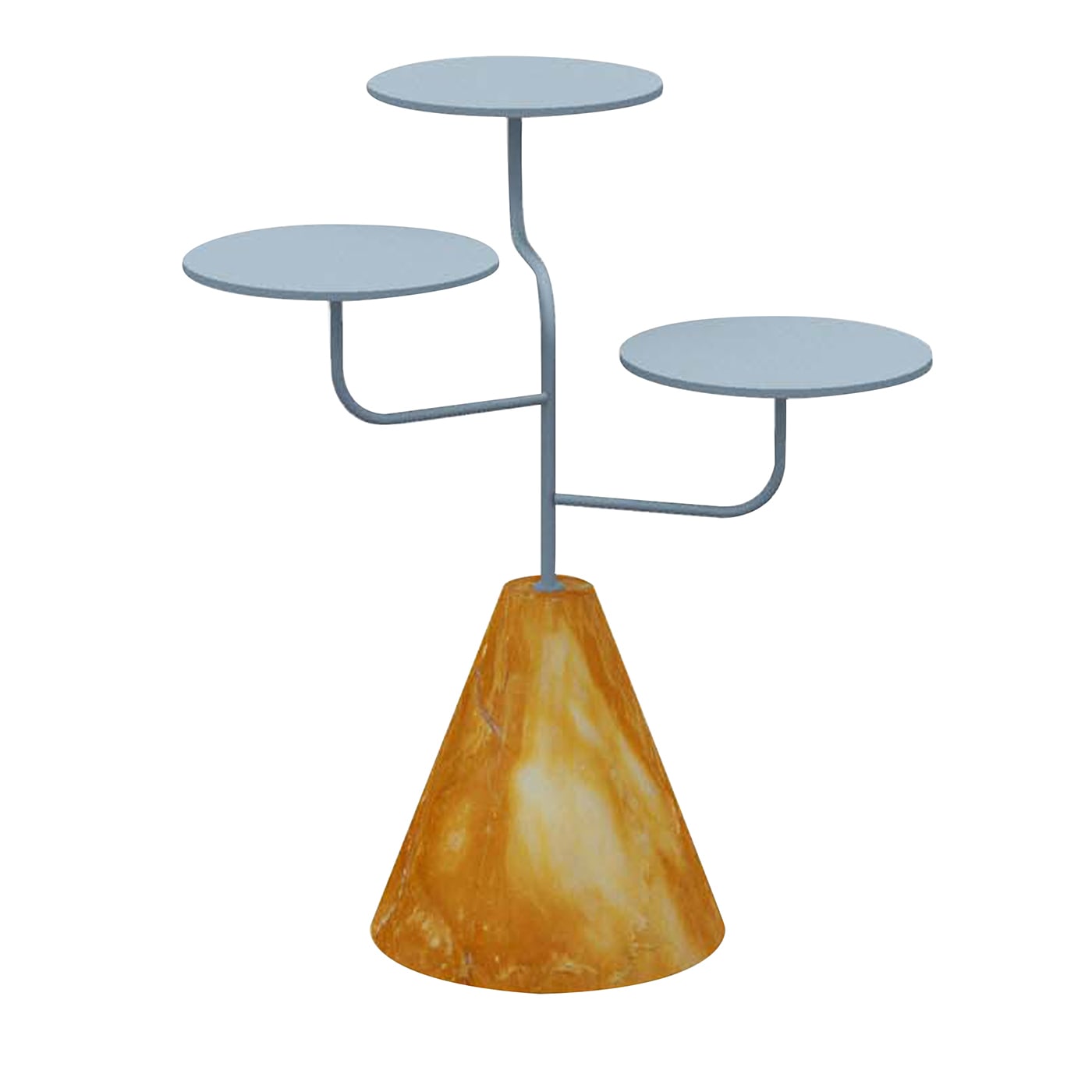 Condiviso, un'alzata a 3 piani in blu baby/giallo Siena