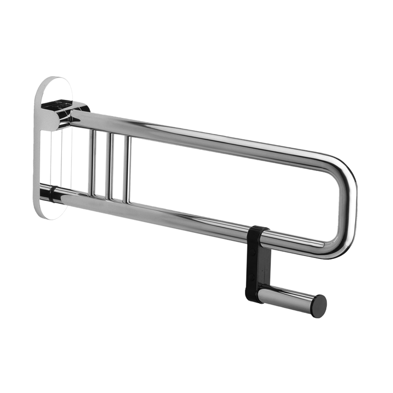 Appoggio ribaltabile con portarotolo Gedy, ottimo ausilio per anziani e disabili da 65 cm - Cromato