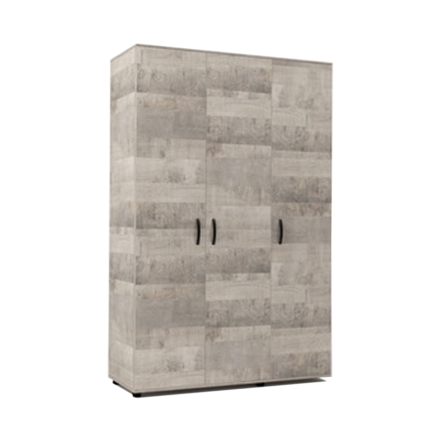 Armadio a 3 ante con 4 ripiani interni - Rovere Platino