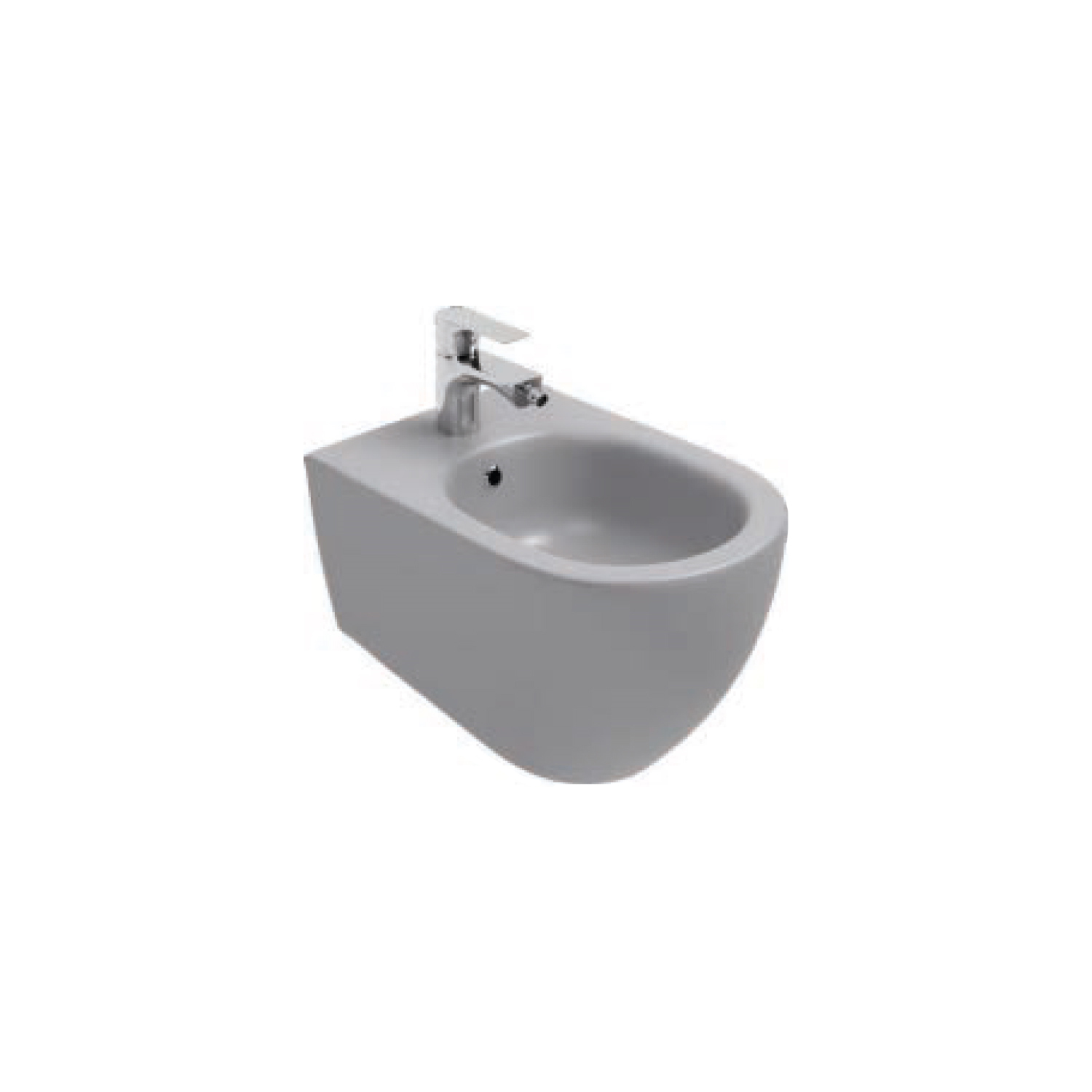 Bidet sospeso Rimless BathCore serie Infinity 53x36,5xH40 cm color Grigio Pietra Opaco