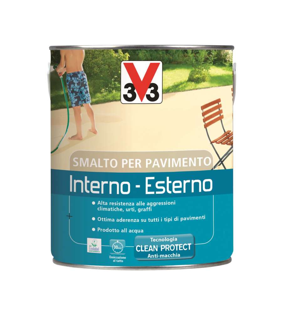 V33 Smalto Pavimenti Ardesia Satinato 2,5 l - Vernice Resistente Interni/Esterni