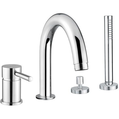 4-Loch-Wannenbatterie, Umsteller, Mischer, Auslauf, Handbrause - Kobuk, Rubinetteria Bugnatese