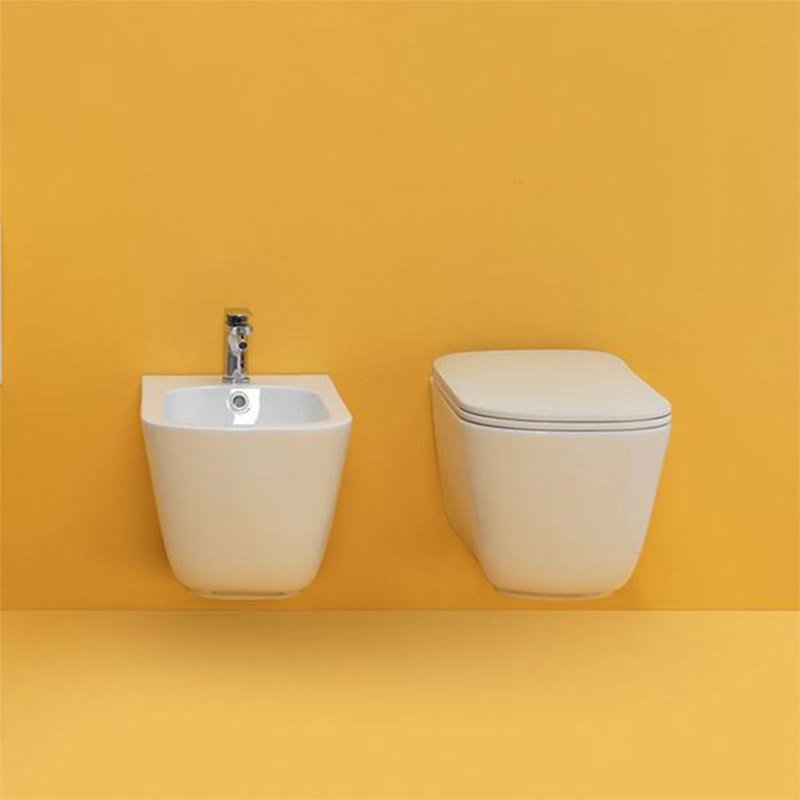 Coppia Sanitari Filomuro Rimless | Senza Brida Tribeca - Kerasan