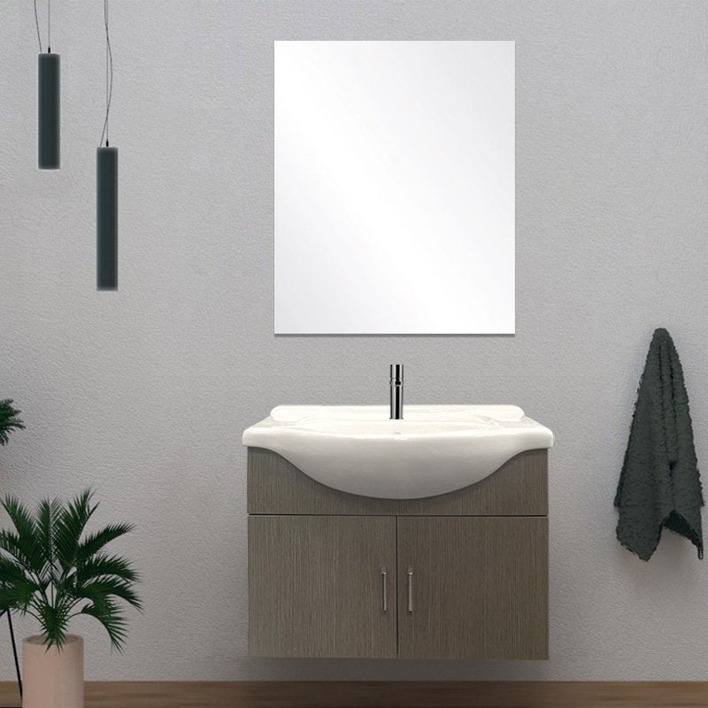 Mobile Bagno Sospeso 75 cm Grigio con Specchio Alice - Savini