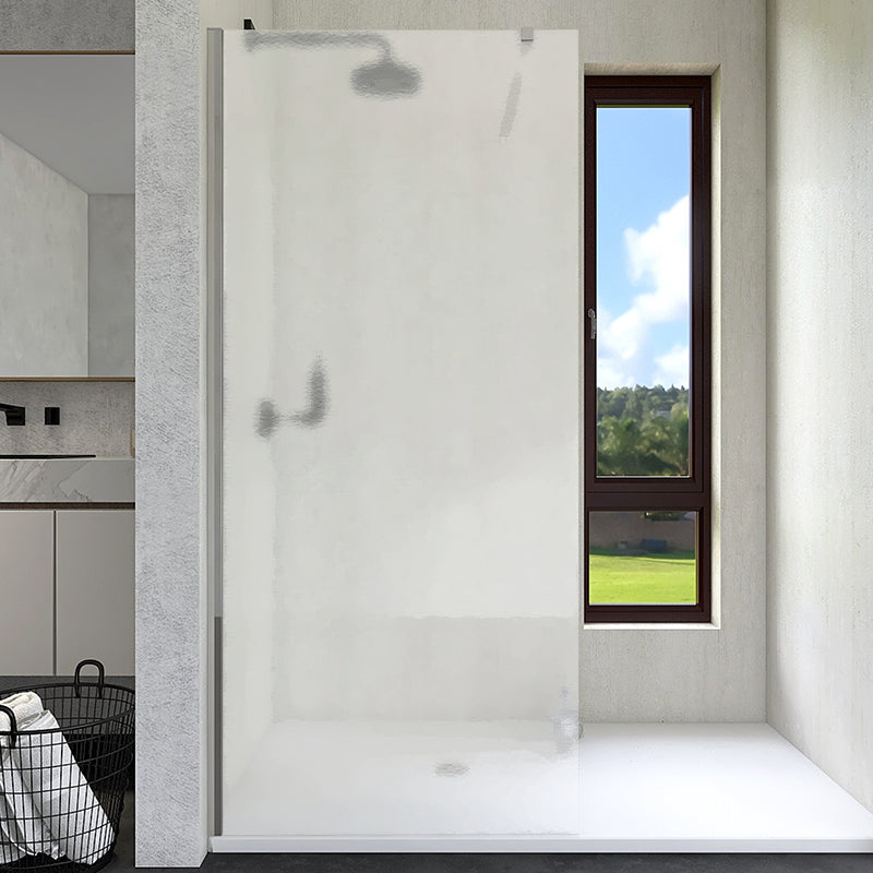 Parete Walk-in 100 cm Vetro Martellato e Profilo Cromo - Rest