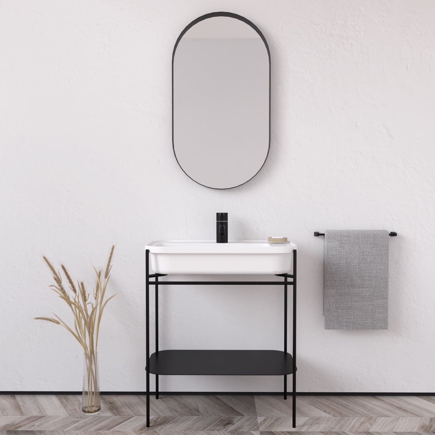 Mobile Bagno Sargas 65 cm Black - MedaHome