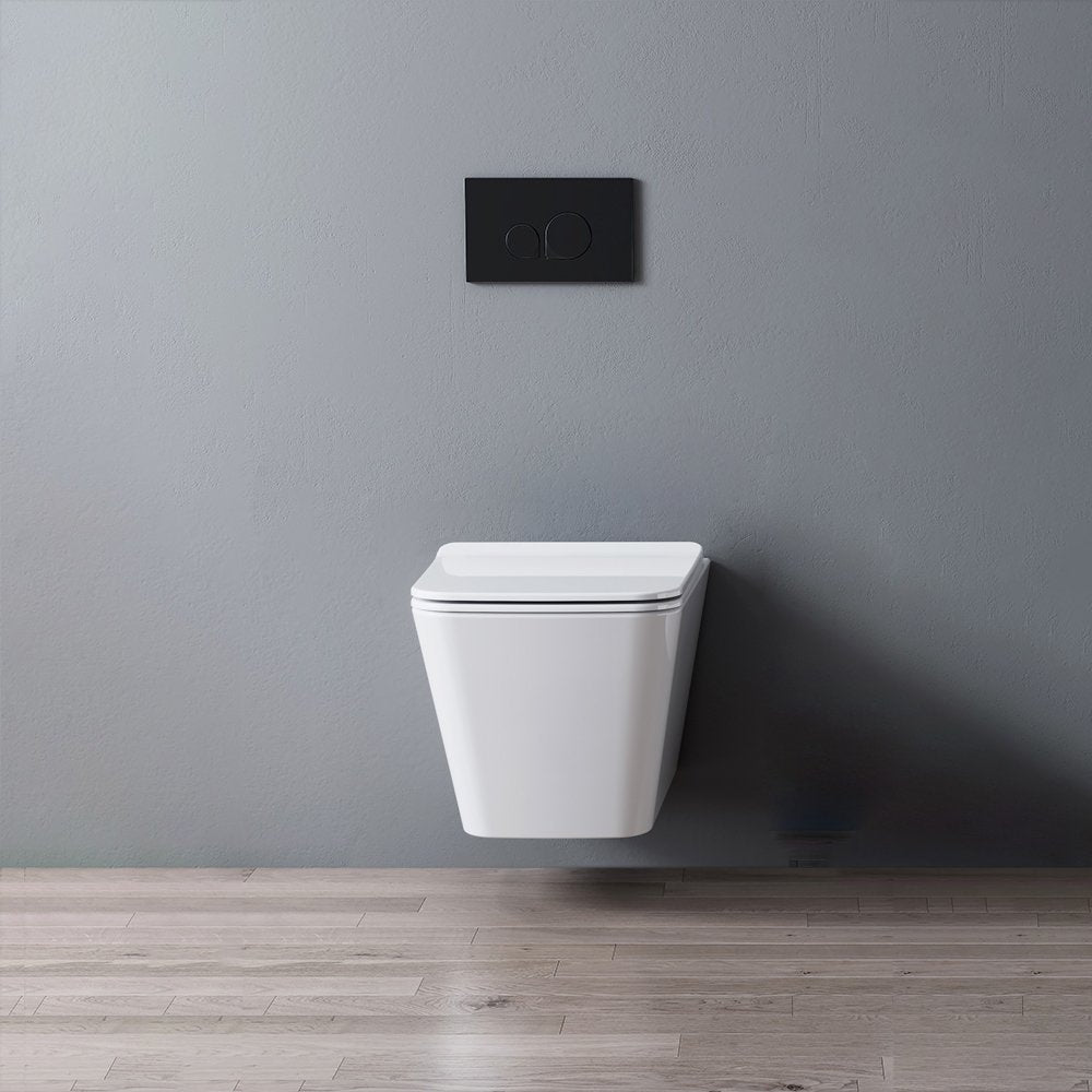 Vaso Sospeso Zaffiro Scarico Tornado Bianco Lucido Coprivaso Slim Soft Close - Meda