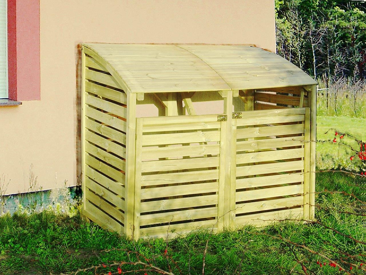 Copri bidone dei rifiuti doppio "Humulus" - 160 x 80 x 125 cm (l x p x h)