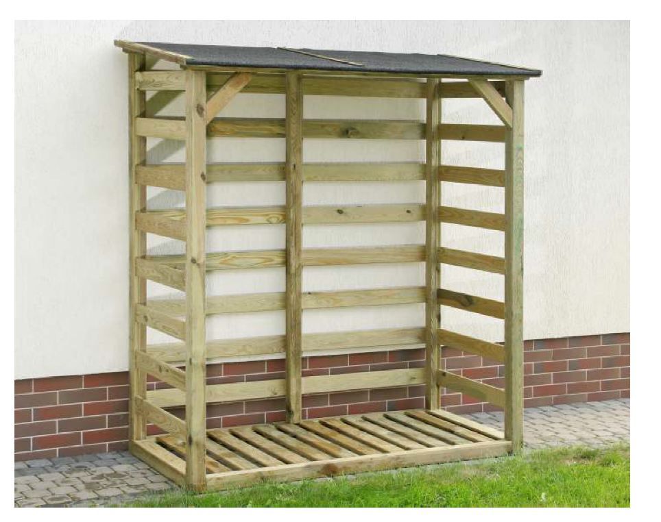 Tettoia per legna "04" - 180 x 80 x 205 cm (l x p x h)