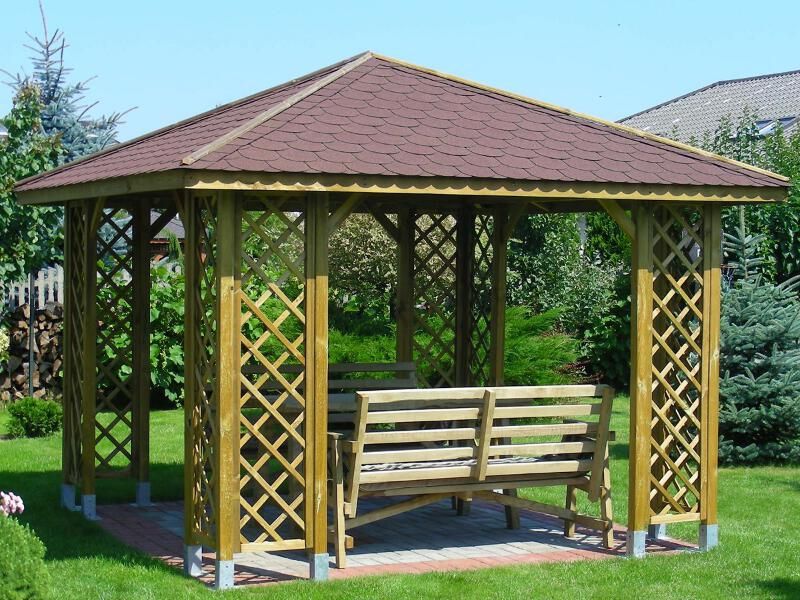Gazebo in legno "Jasminum", spessore palo 7 x 7 cm - 300 x 300 cm (l x l)