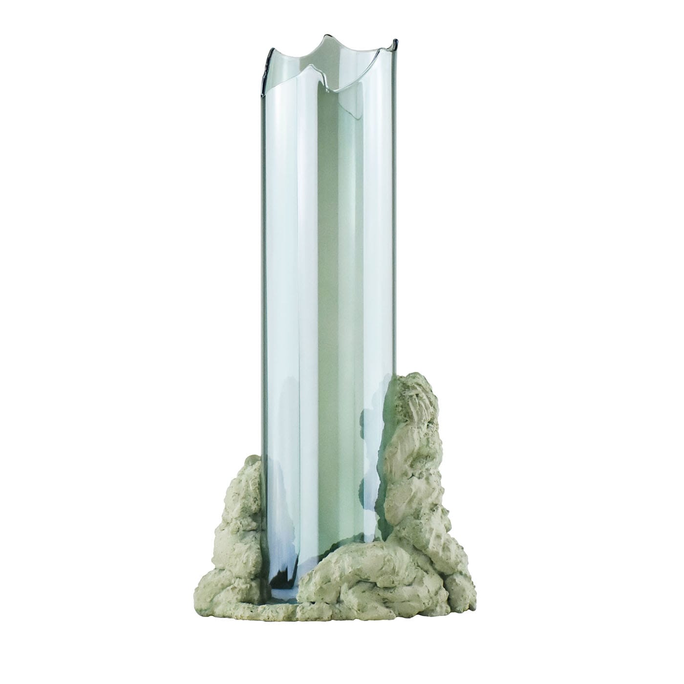 Catharsis Vaso scultoreo in vetro salvia #1