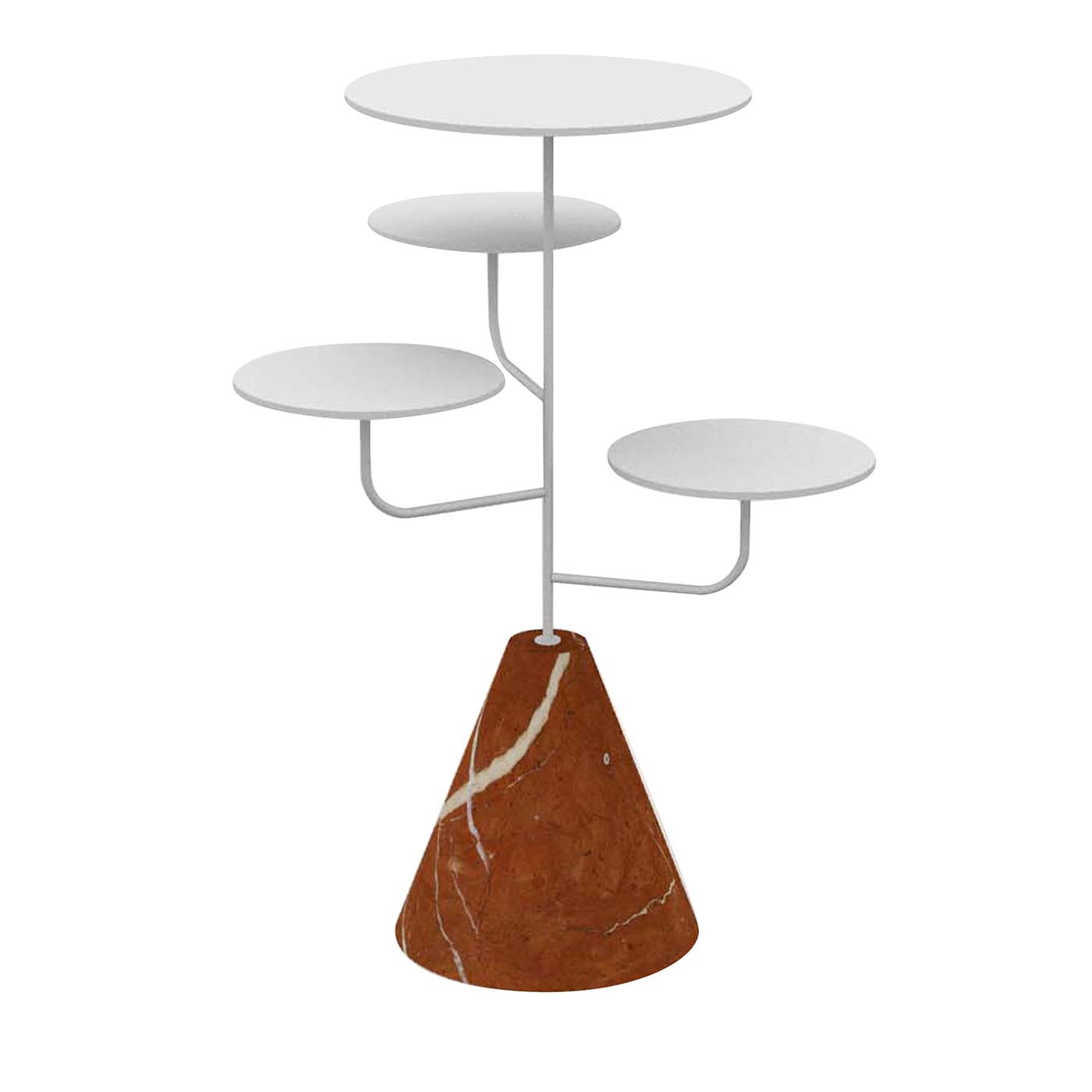 Condiviso, supporto di servizio a 4 livelli bianco/rosso Alicante