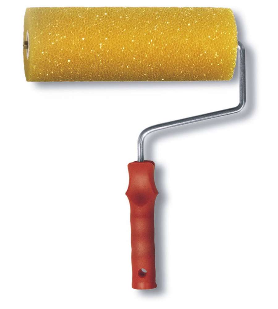 Rullo in spugna bucciato con manico in plastica grana media