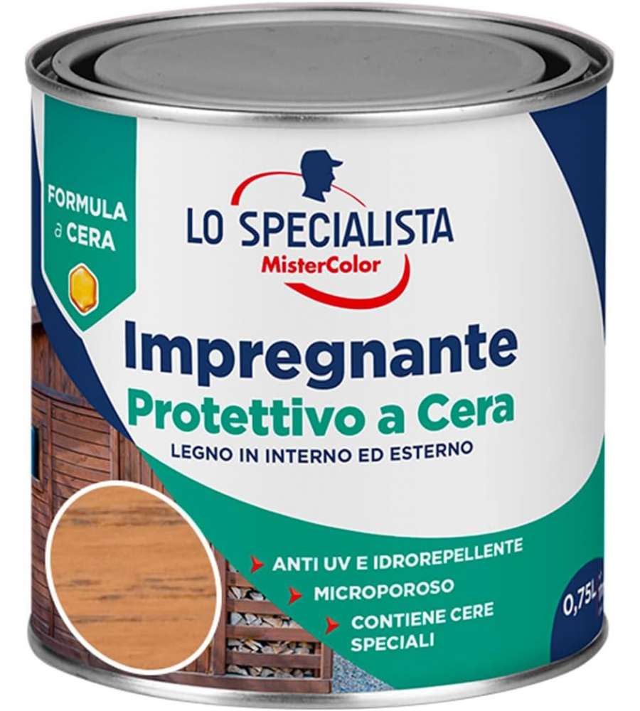 Lo Specialista Impregnante Protettivo Cera Noce Chiaro 0,75 l