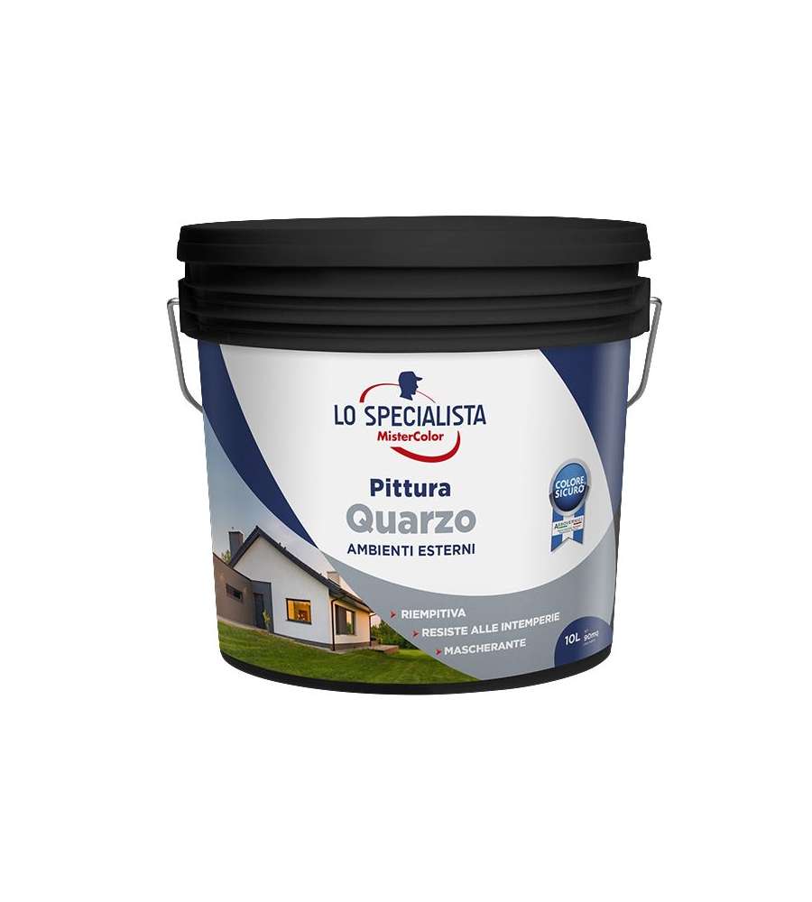 Lo Specialista Pittura al Quarzo 10L - Opaca, Resistente per Esterni