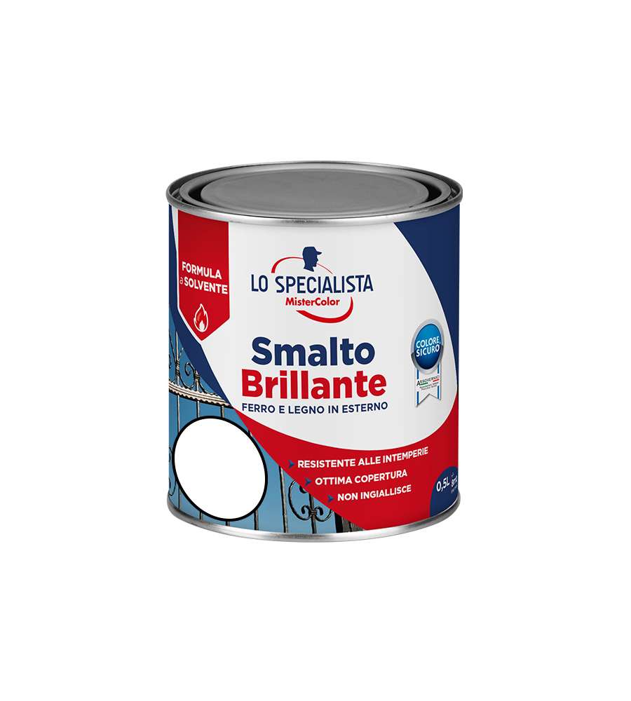 Lo Specialisa Smalto Brillante a Solvente 0,5 l Bianco