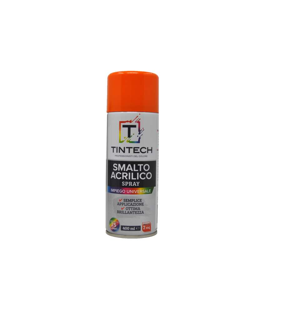 Tintech Smalto Acrilico Spray Arancio Puro 400 ml - Vernice ad Alta Copertura