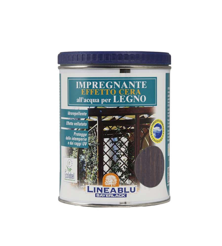 Blu Sayerlack Impregnante Effetto Cera Noce Scuro 750 ml - Protezione UV e Intemperie