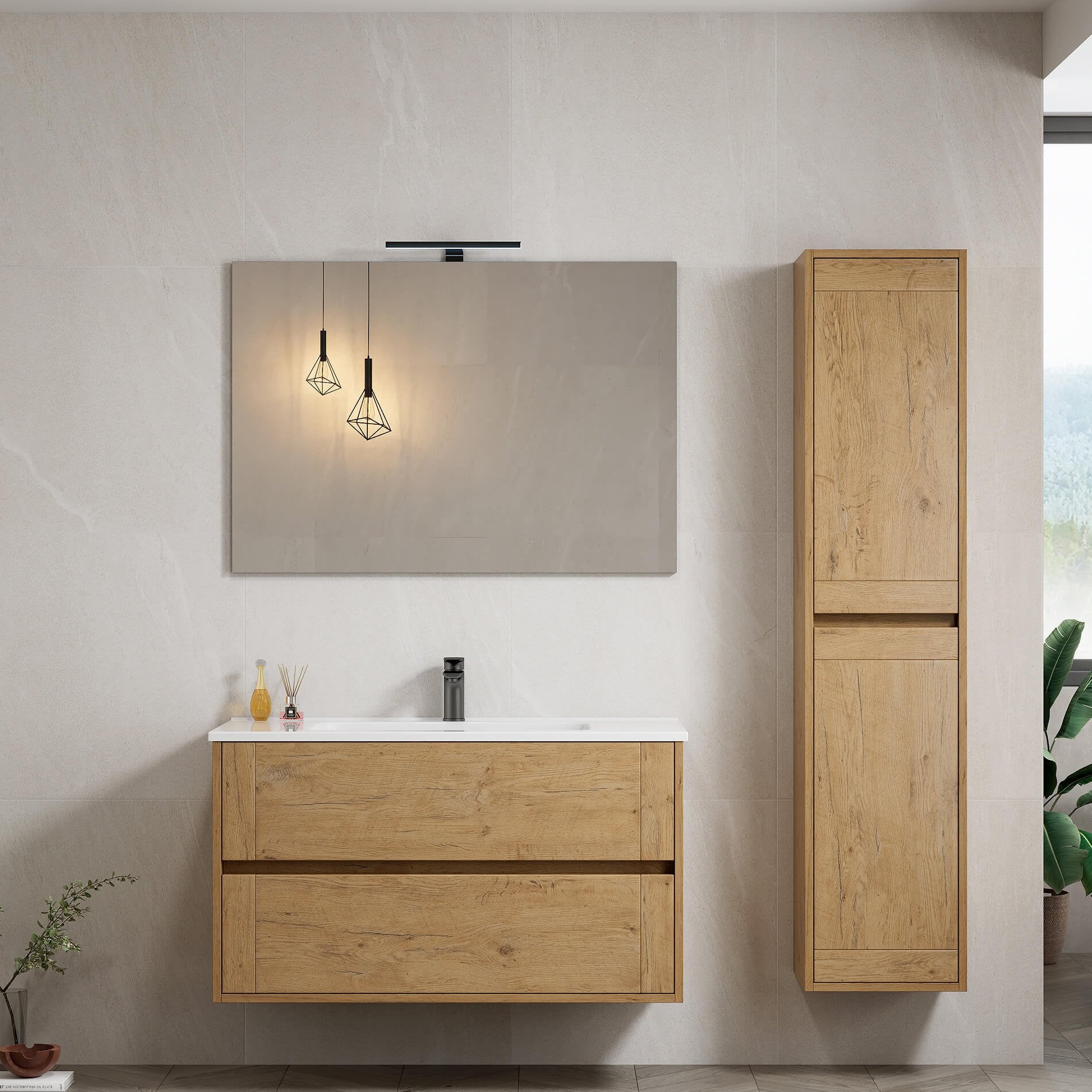 Mobile Bagno Barcelona 100 cm Senza Specchio - MedaHome