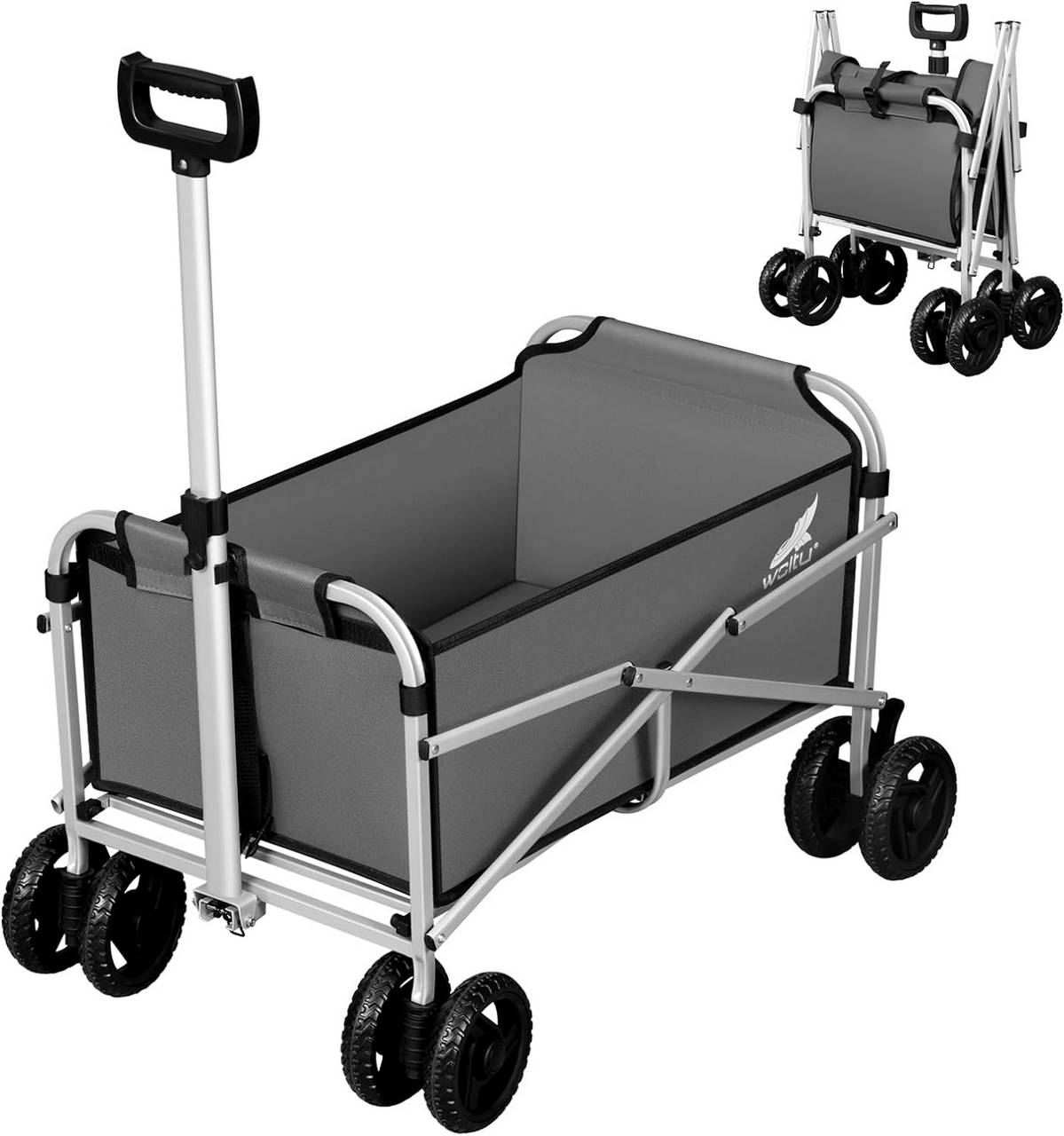 WOLTUCarrello Pieghevole, con Freni, Trolley, Capacità di Carico 80 Kg