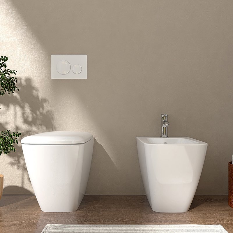 Coppia Sanitari Filomuro Rimless iCon Square - Geberit