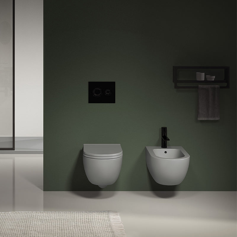 Coppia Sanitari Sospeso Enjoy Keep Clean Bianco Lucido Coprivaso Slim Soft Close - Ceramica Cielo