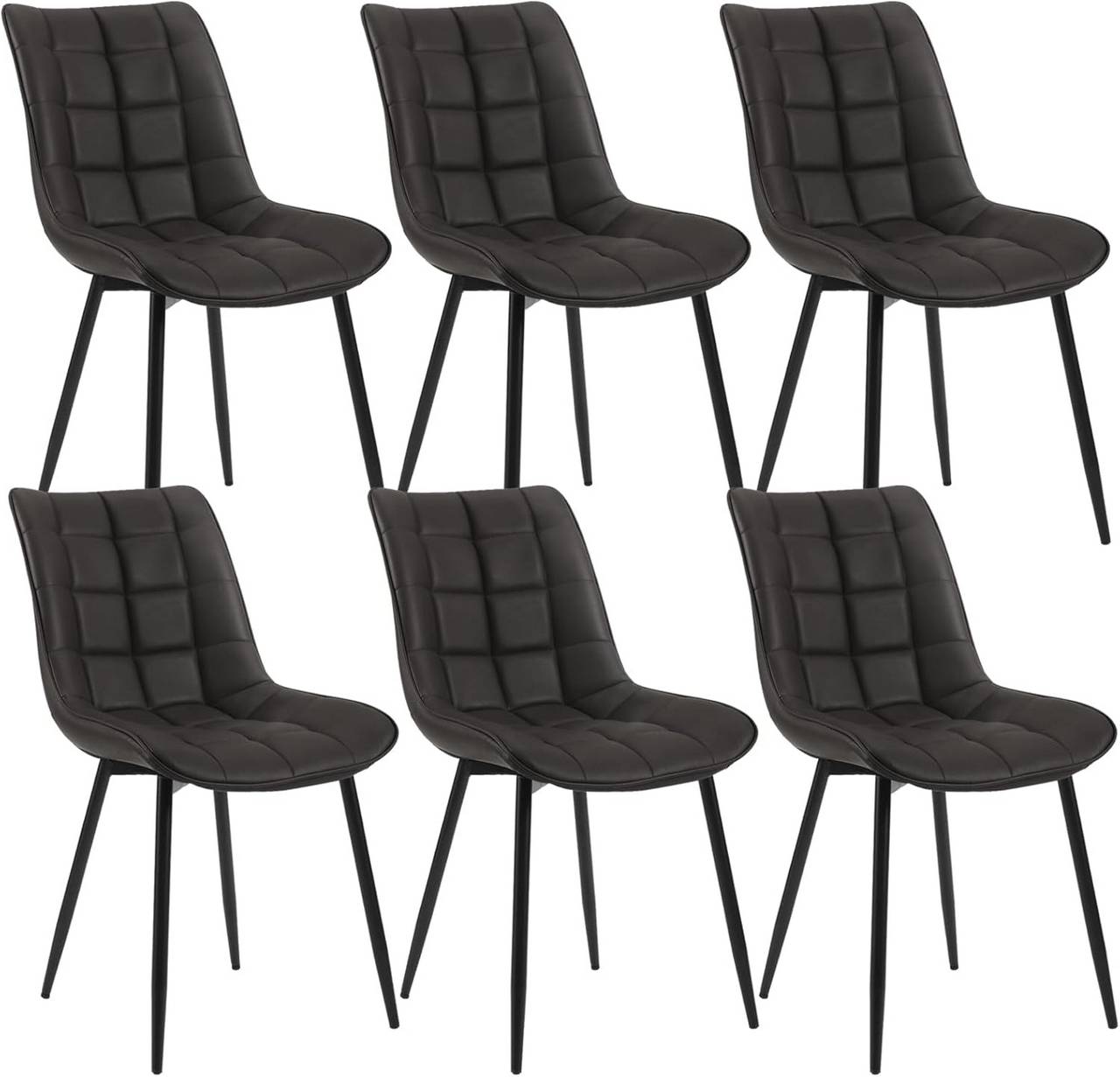 WOLTU6 X Sedia da Sala da Pranzo, con Schienale, Finta Pelle, Struttura in Metallo