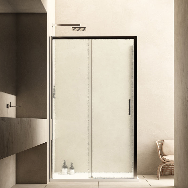 Porta Doccia 120 cm Scorrevole a Sinistra Vetro Martellato e Profilo Cromo - Rest