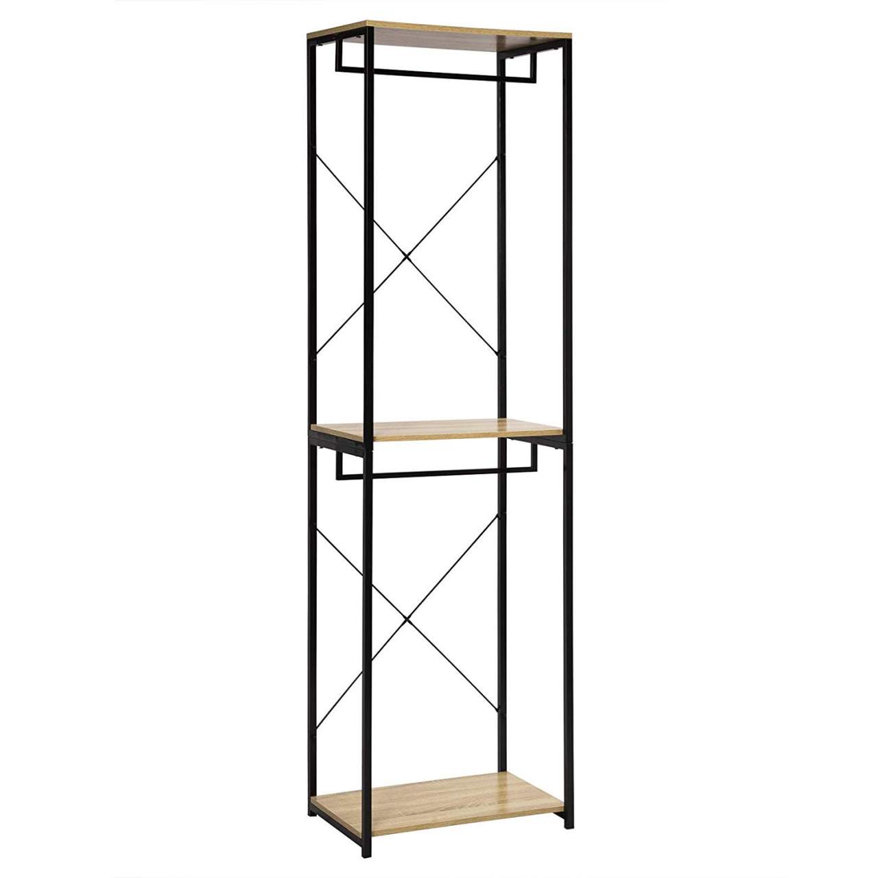 WOLTUAppendiabiti con Ripiano Portascarpe in Legno e Metallo