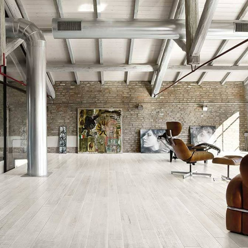 Gres Porcellanato Effetto Legno Naturale 15x120 Bianco Materia Project - Florim