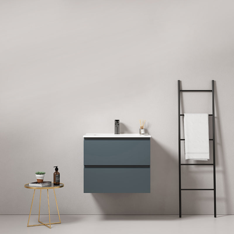 Mobile bagno sospeso 60 cm Blu Mare Lavabo in Ceramica Senza Specchio - Fiji Paint