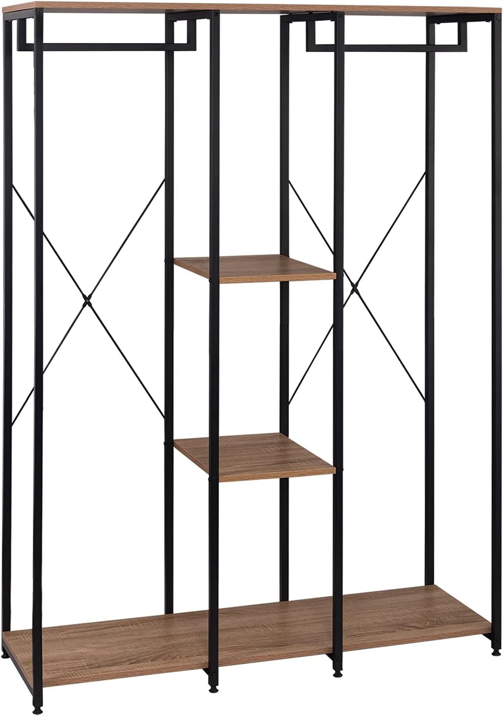 WOLTUAppendiabiti con Ripiano in Legno e Acciaio in Formato XXXL