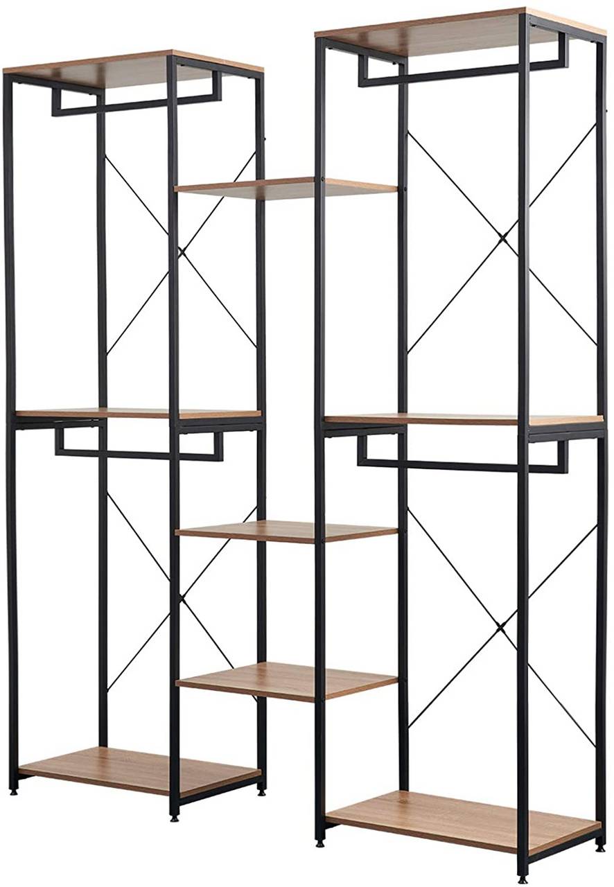 WOLTUAppendiabiti 2+3+2 Ripiani con Scarpiera in Legno