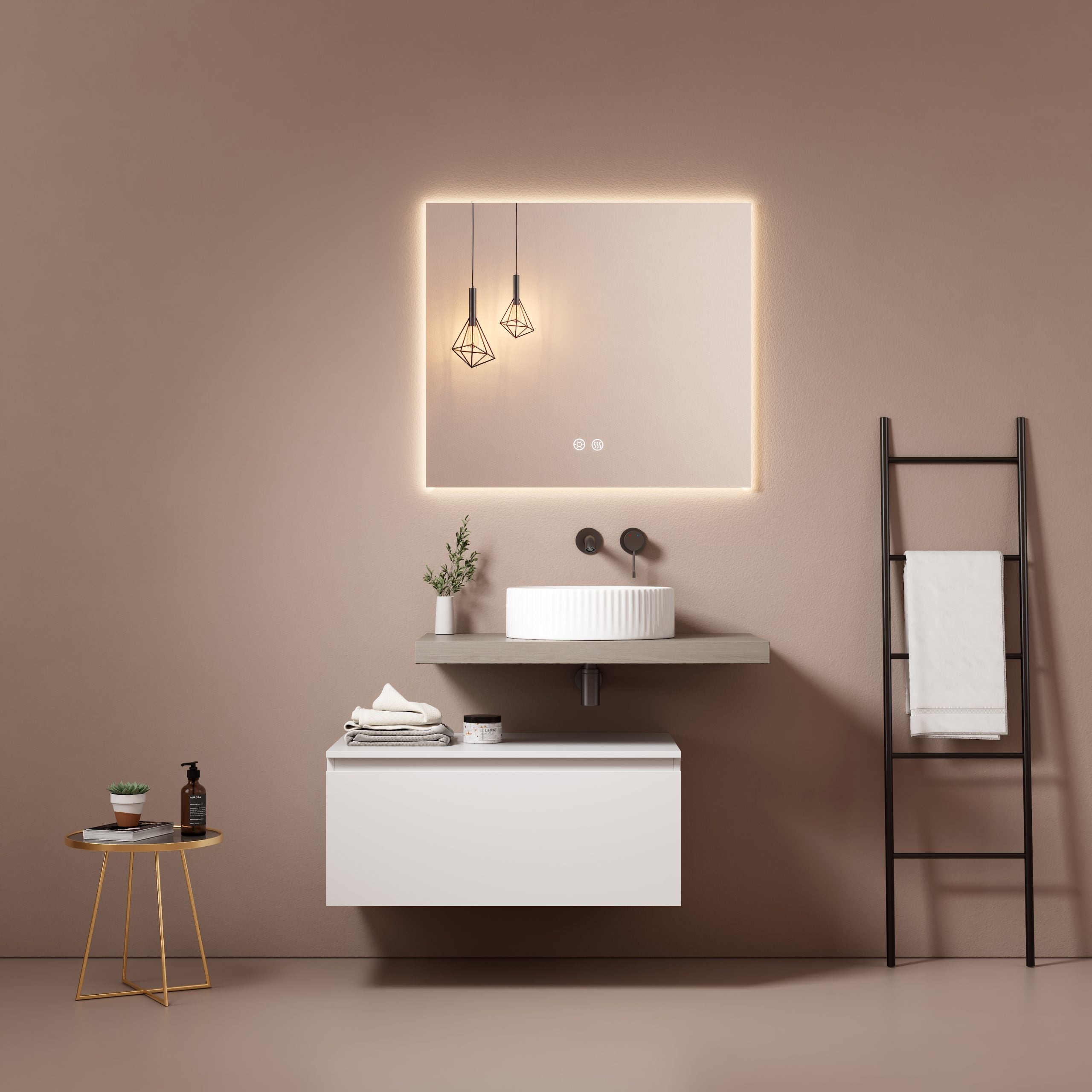 Mensolone Sospeso 60 cm Beige - Fiji Wood