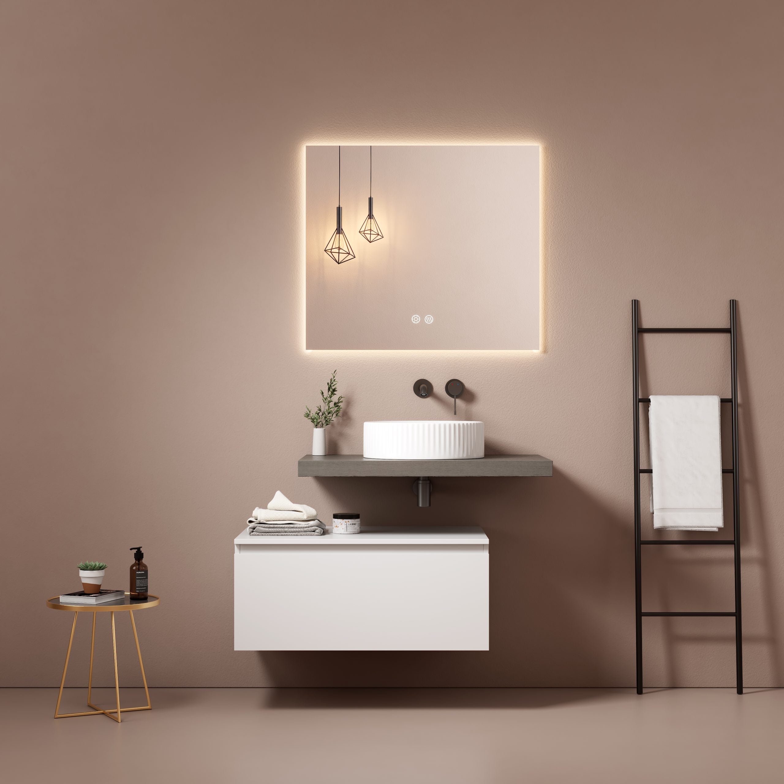 Mensolone Sospeso 60 cm Grey - Fiji Wood